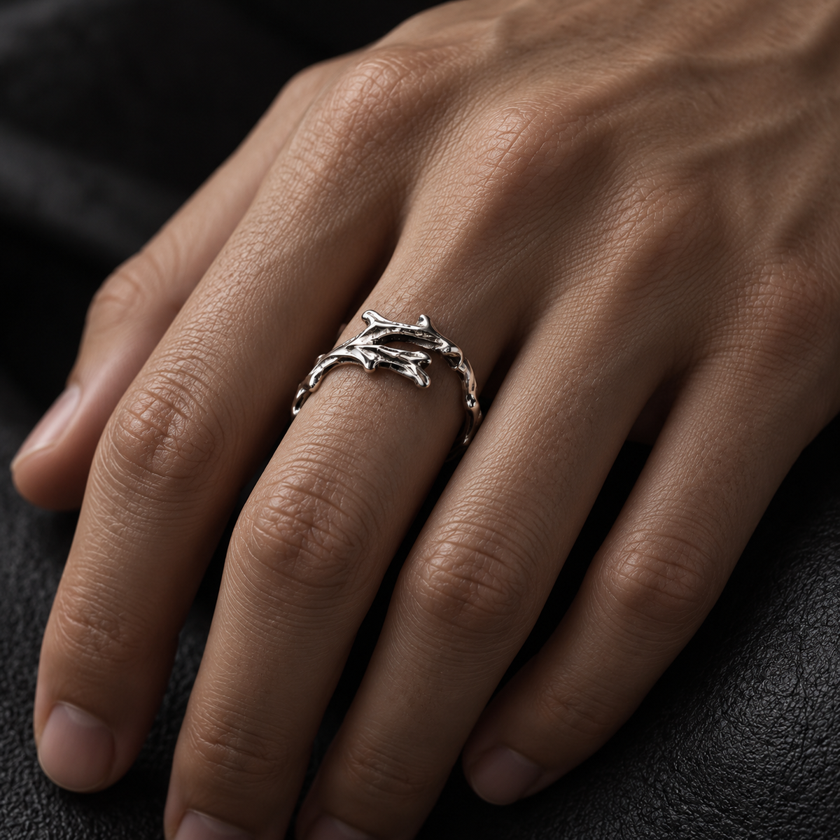 Branch-inspired stainless steel ring – ACSRY product image 3