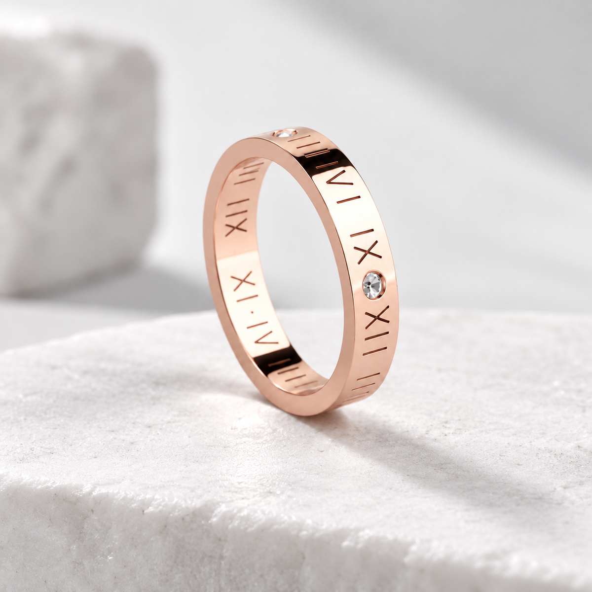 Engraved Roman numeral stainless steel ring – ACSRY product image 8