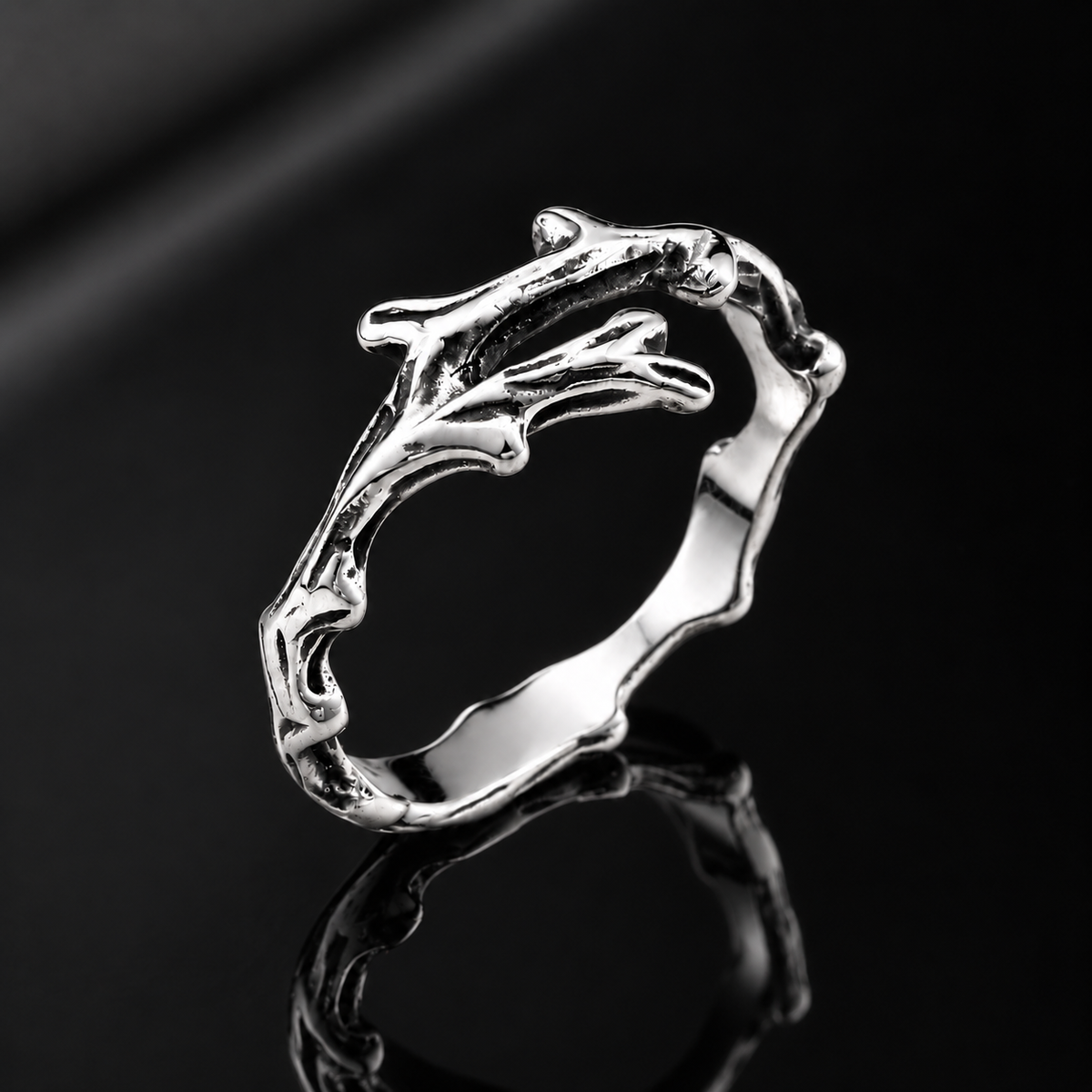 Branch-inspired stainless steel ring – ACSRY product image 4