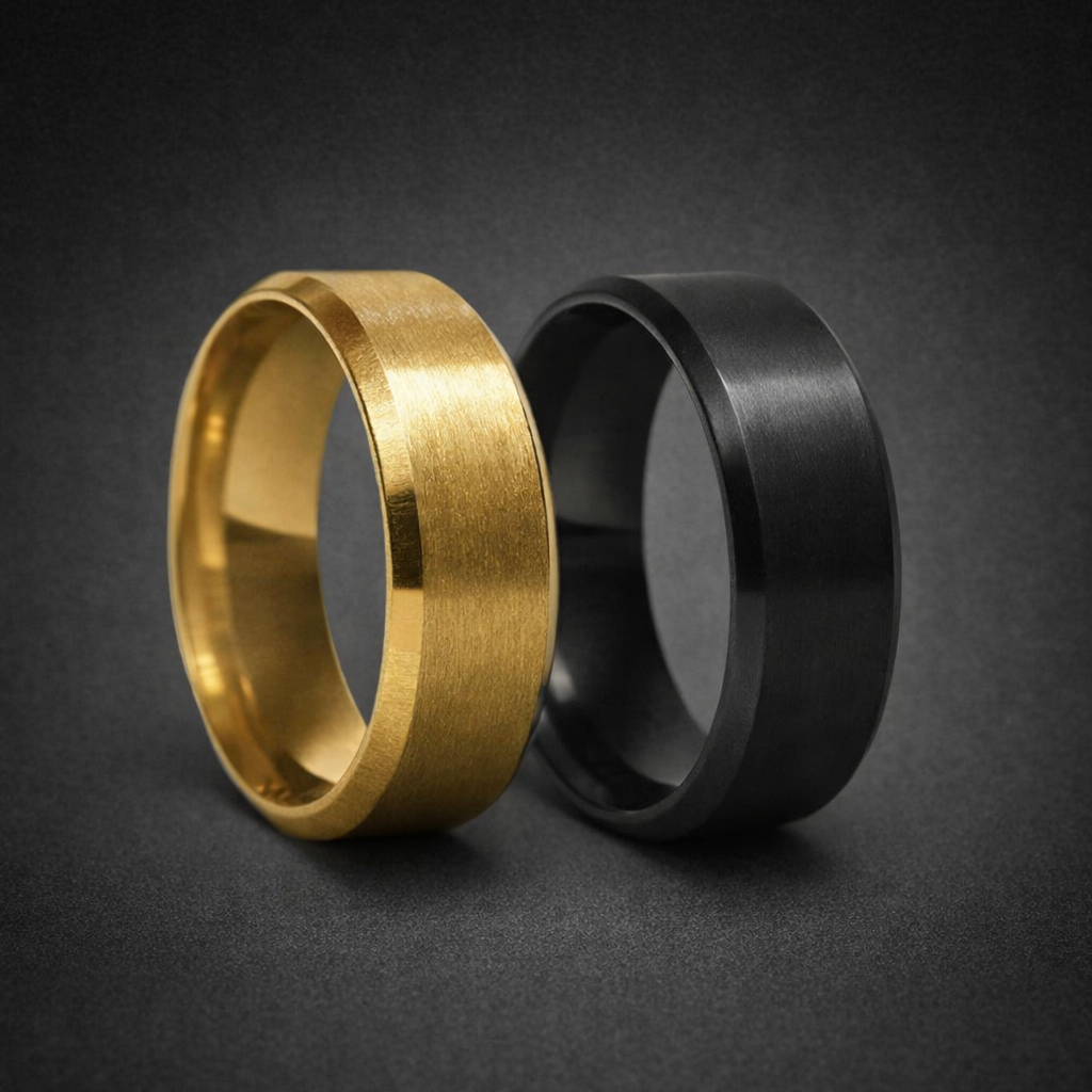 Stainless steel band ring in gold, silver or black finish – ACSRY product image 11