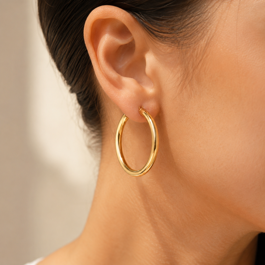 Classic hoop earrings in gold or silver finish – ACSRY product photo