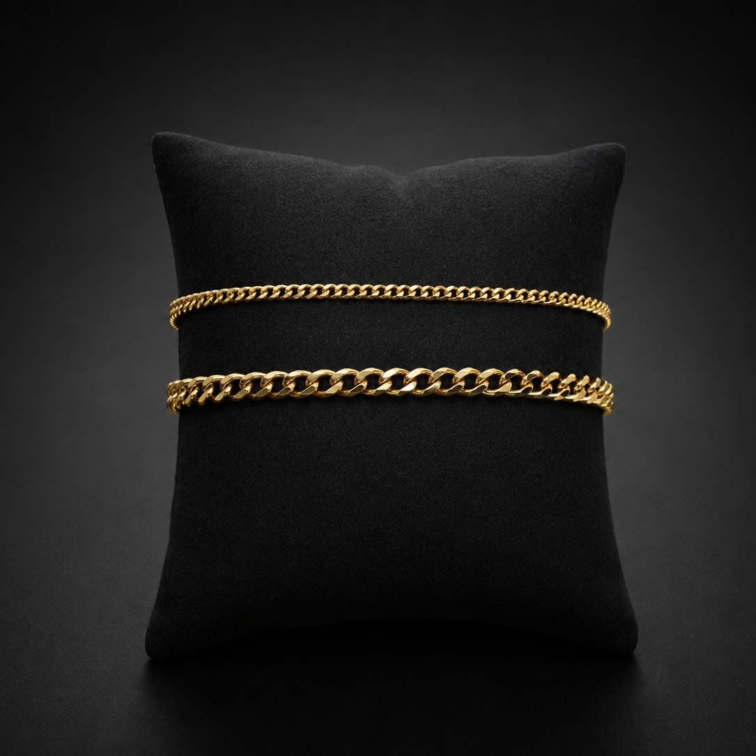 Gold-tone Cuban link chain bracelet – ACSRY product image 4