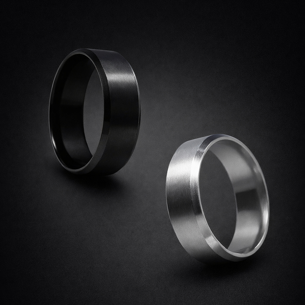Stainless steel band ring in gold, silver or black finish – ACSRY product image 10