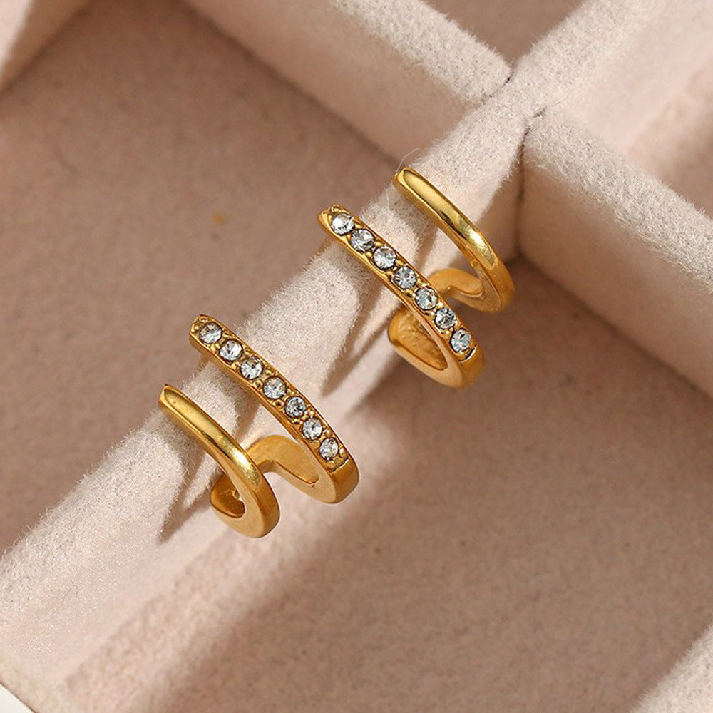 18K gold-plated crystal-accented earrings – ACSRY product image 5