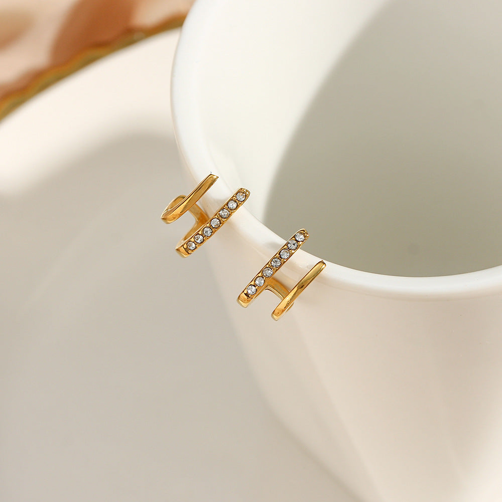 18K gold-plated crystal-accented earrings – ACSRY product image 3
