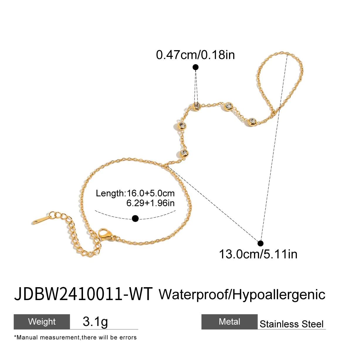 Women's hand chain bracelet jewelry – ACSRY product image 18
