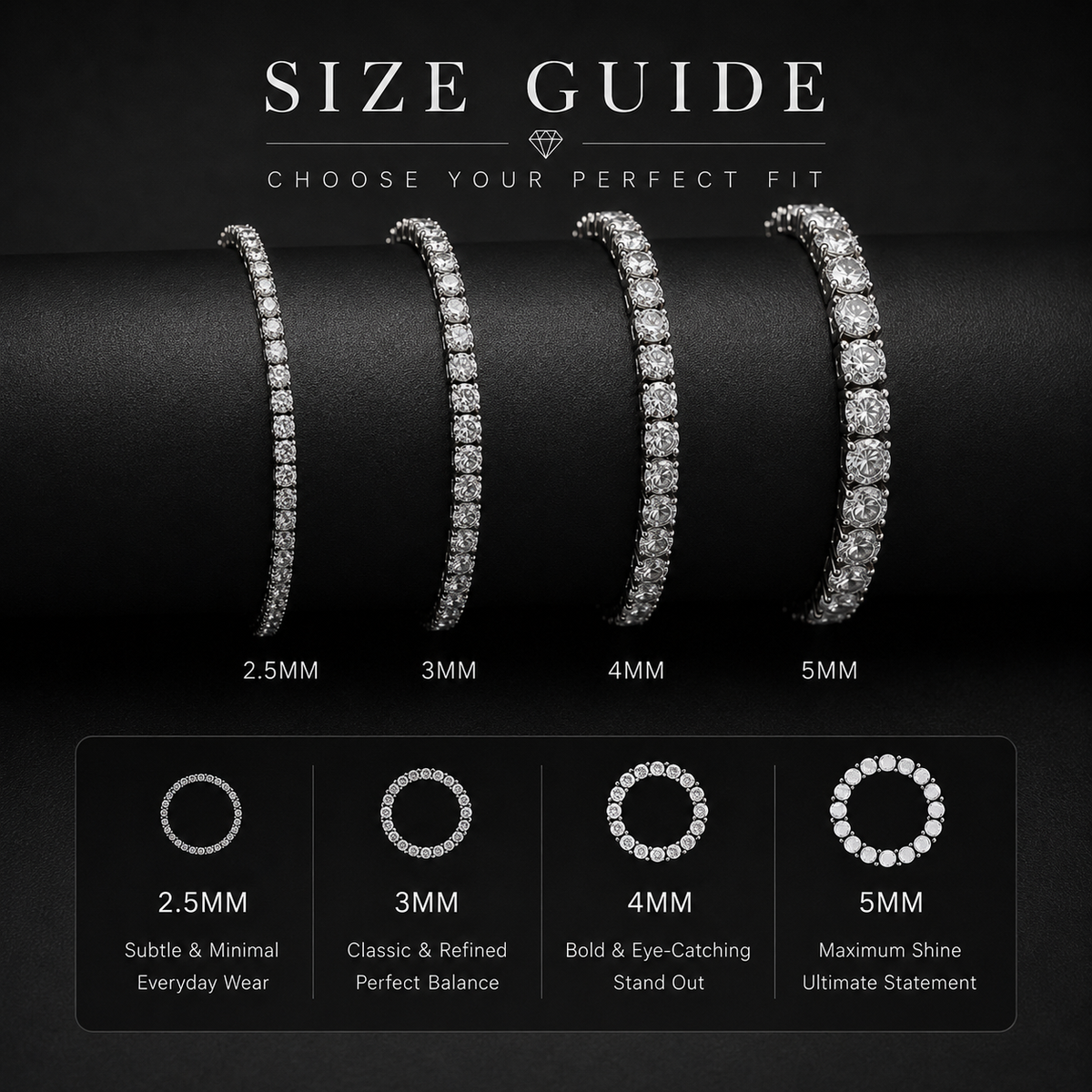 Classic tennis bracelet with sparkling stones – ACSRY product image 7