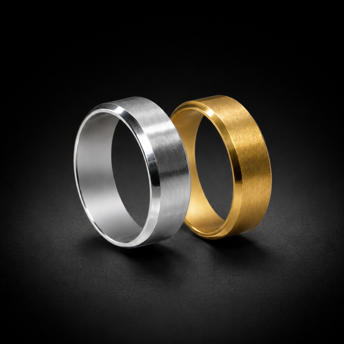 Stainless steel band ring in gold, silver or black finish – ACSRY product image 9