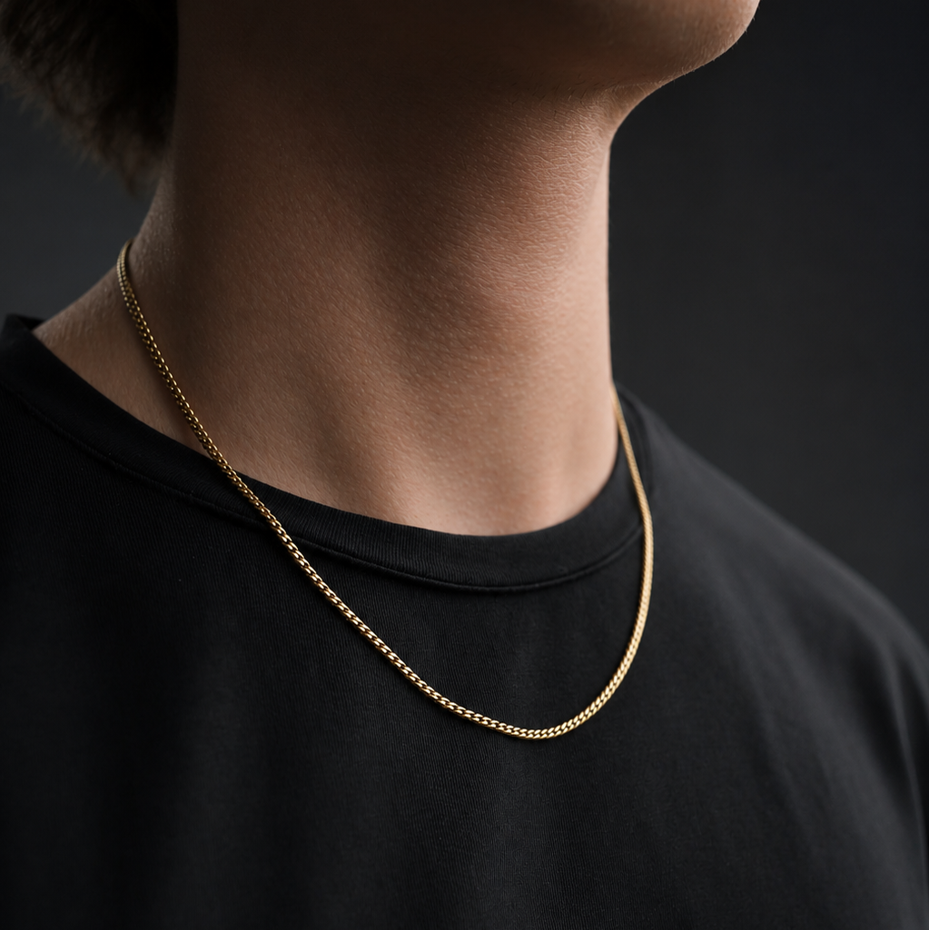 Gold-tone Cuban link chain necklace – ACSRY product image 4